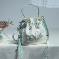 Nimara Ritual Embroidered Green Pear Blossom Canvas Tote Crossbody Bag Shoulder Bag Handbag
