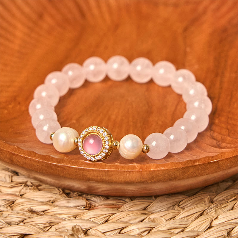 Nimara Ritual Pink Crystal Pearl Warmth Bracelet