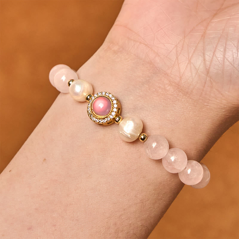 Nimara Ritual Pink Crystal Pearl Warmth Bracelet
