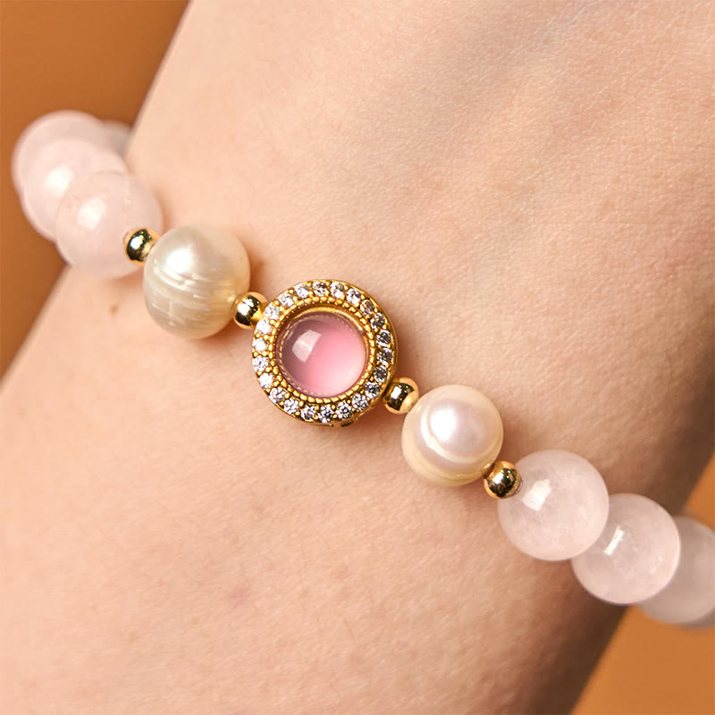 Nimara Ritual Pink Crystal Pearl Warmth Bracelet