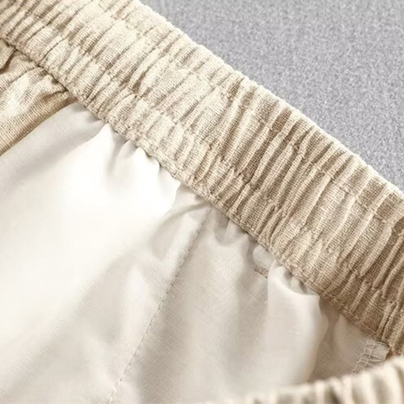 Nimara Ritual Drawstring Elastic Waist Cotton Men's Shorts With Pockets