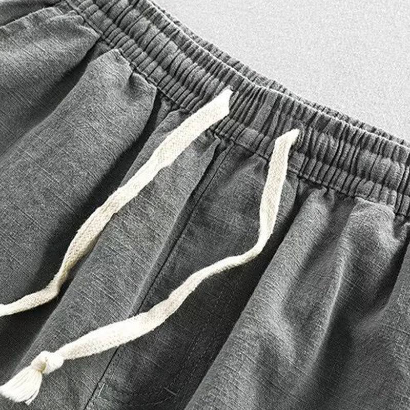 Nimara Ritual Drawstring Elastic Waist Cotton Men's Shorts With Pockets