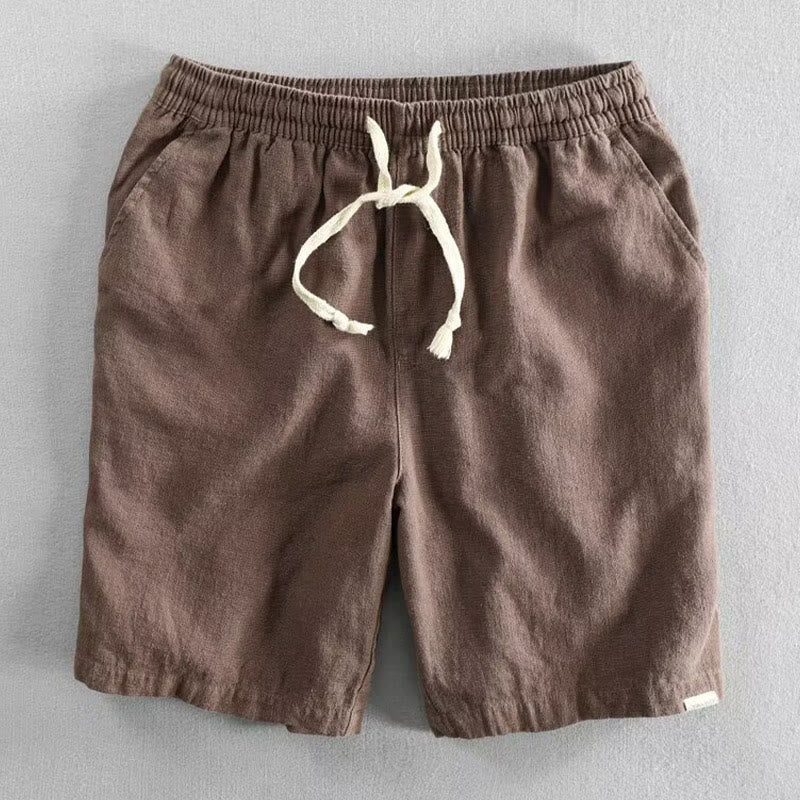 Nimara Ritual Drawstring Elastic Waist Cotton Men's Shorts With Pockets