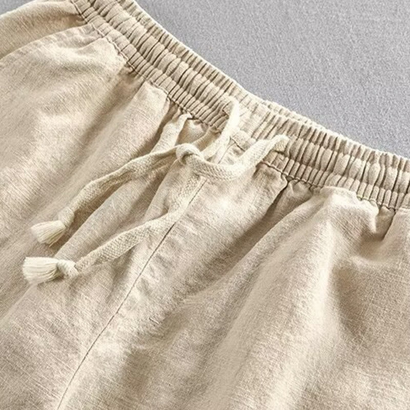 Nimara Ritual Drawstring Elastic Waist Cotton Men's Shorts With Pockets