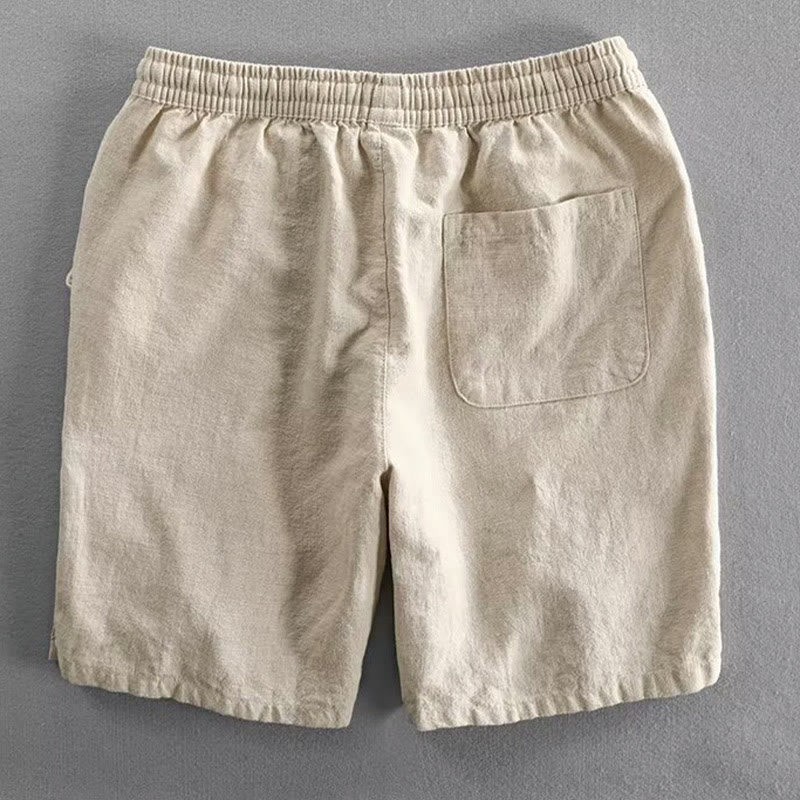 Nimara Ritual Drawstring Elastic Waist Cotton Men's Shorts With Pockets