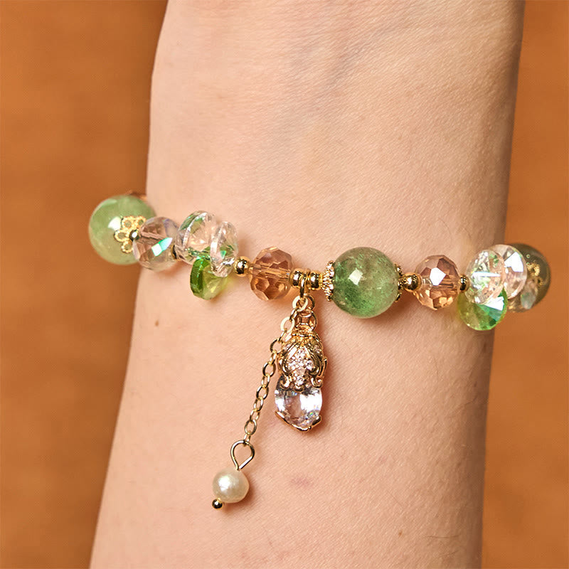 Nimara Ritual Natural Citrine Green Strawberry Quartz PiXiu Prosperity Bracelet