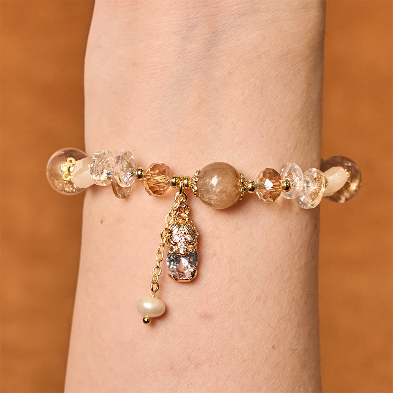 Nimara Ritual Natural Citrine Green Strawberry Quartz PiXiu Prosperity Bracelet