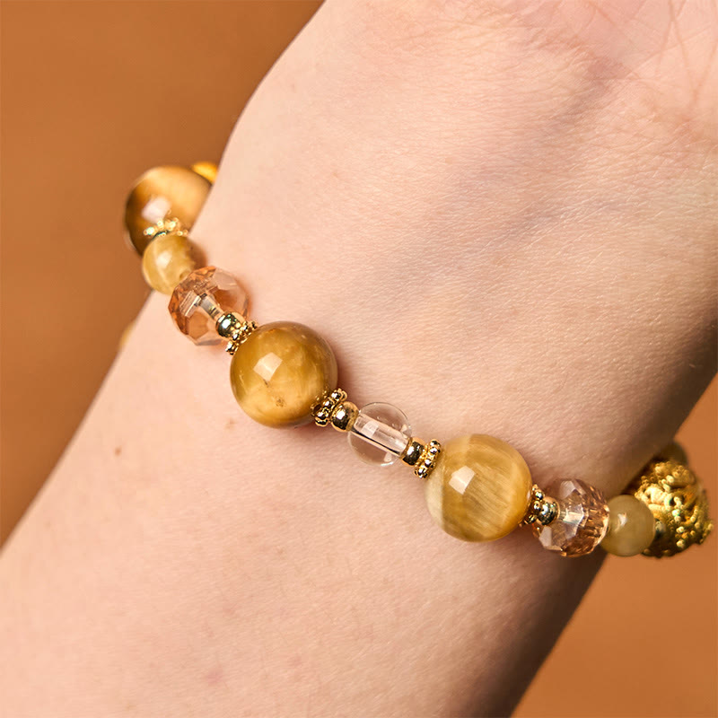 Nimara Ritual Natural Tiger Eye Beads Weight Strength Bracelet