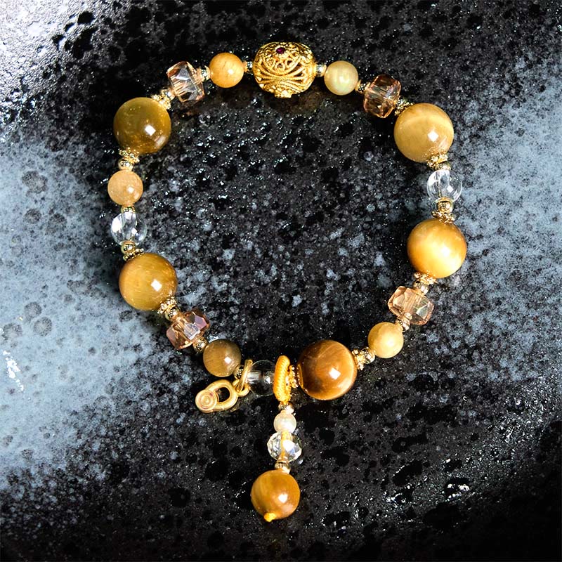 Nimara Ritual Natural Tiger Eye Beads Weight Strength Bracelet