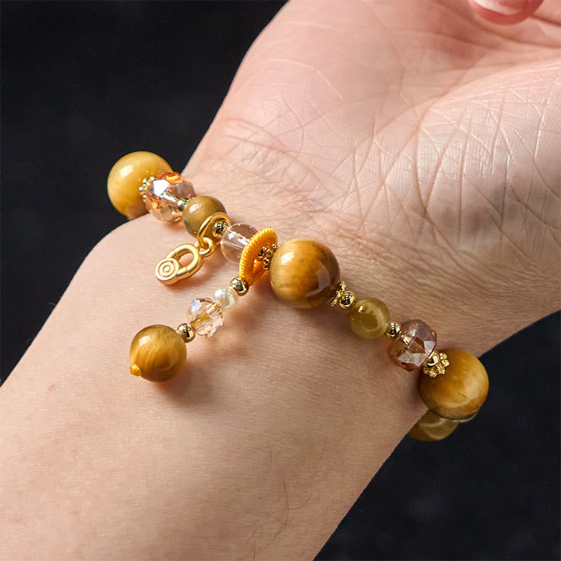 Nimara Ritual Natural Tiger Eye Beads Weight Strength Bracelet