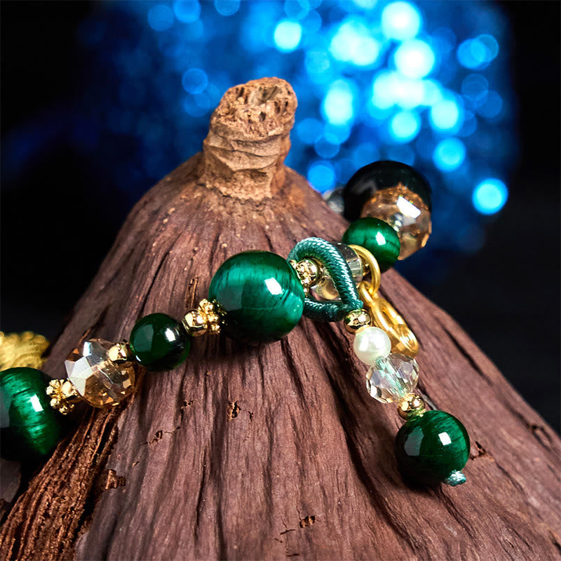 Nimara Ritual Natural Red Tiger Eye Green Tiger Eye Beads Weight Balance Bracelet