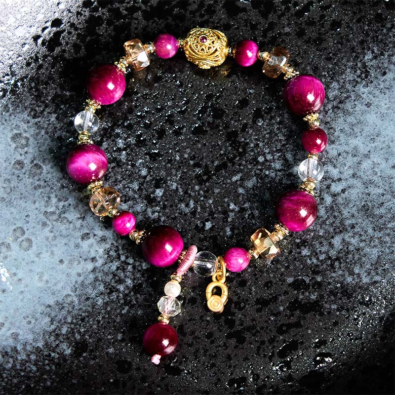 Nimara Ritual Natural Red Tiger Eye Green Tiger Eye Beads Weight Balance Bracelet