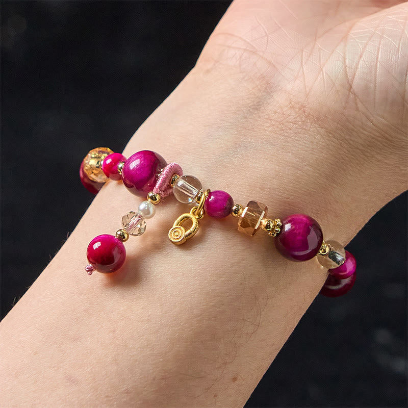 Nimara Ritual Natural Red Tiger Eye Green Tiger Eye Beads Weight Balance Bracelet