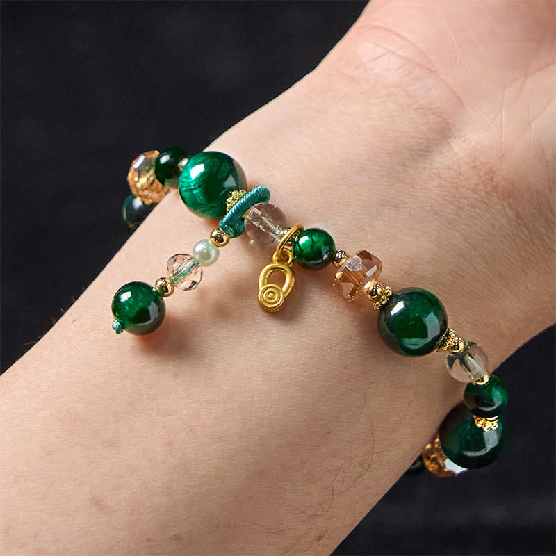 Nimara Ritual Natural Red Tiger Eye Green Tiger Eye Beads Weight Balance Bracelet