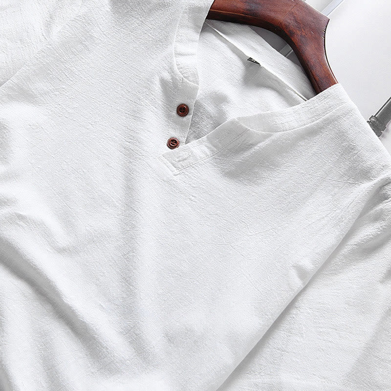 Nimara Ritual Casual 2Pcs Plain Sleeve T-Shirt Shorts With Pockets Men's Meditation Cloth Set