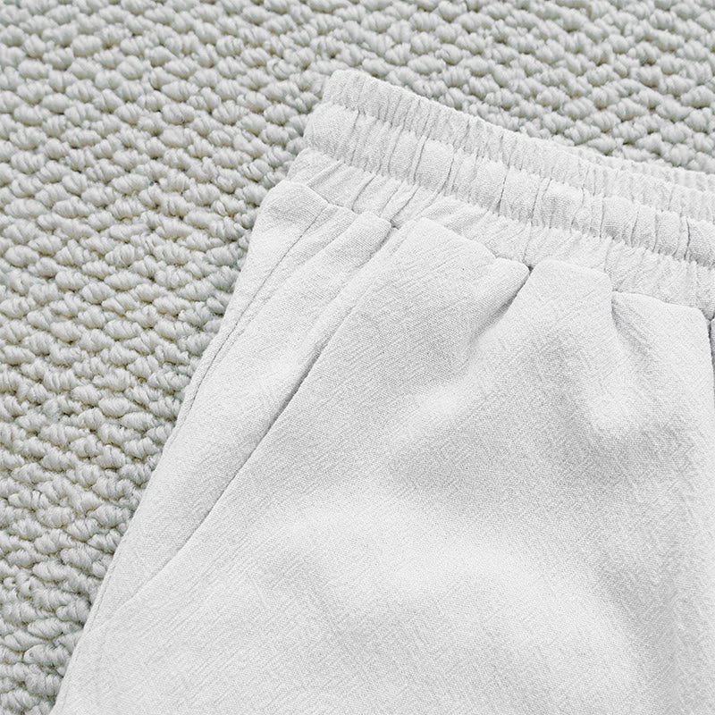 Nimara Ritual Summer Plain Color Splicing Design Cotton Linen Women's Pants With Pockets