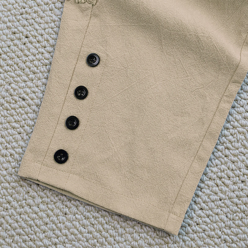 Nimara Ritual Summer Plain Color Splicing Design Cotton Linen Women's Pants With Pockets