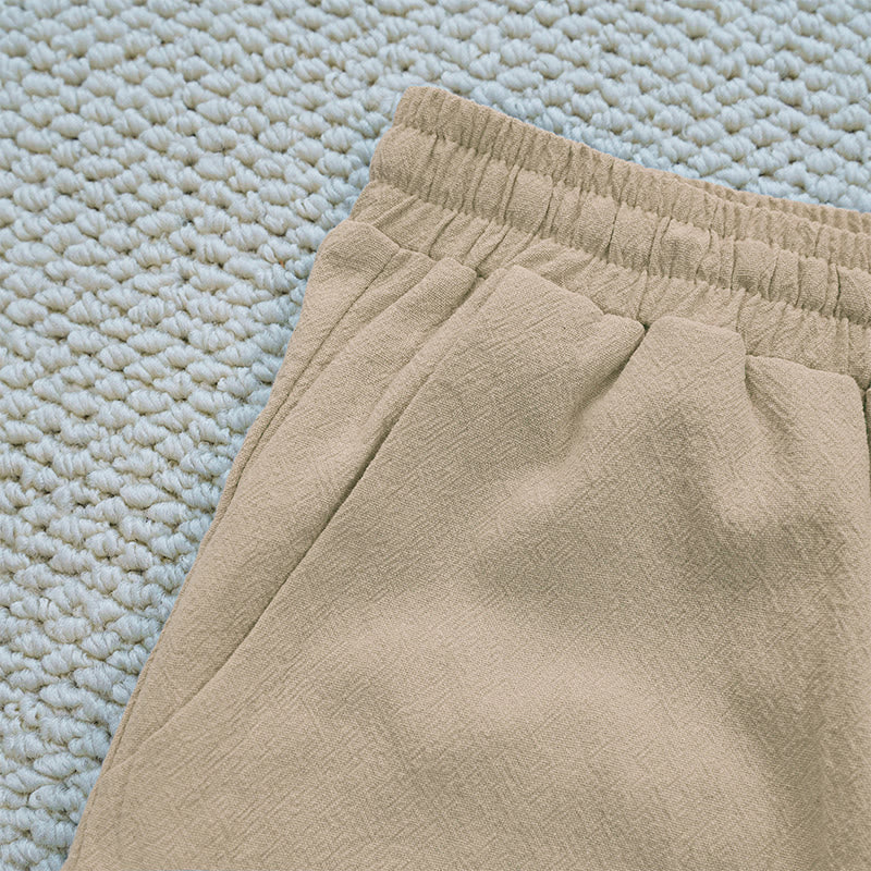 Nimara Ritual Summer Plain Color Splicing Design Cotton Linen Women's Pants With Pockets
