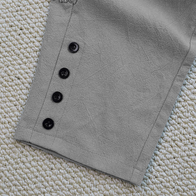 Nimara Ritual Summer Plain Color Splicing Design Cotton Linen Women's Pants With Pockets