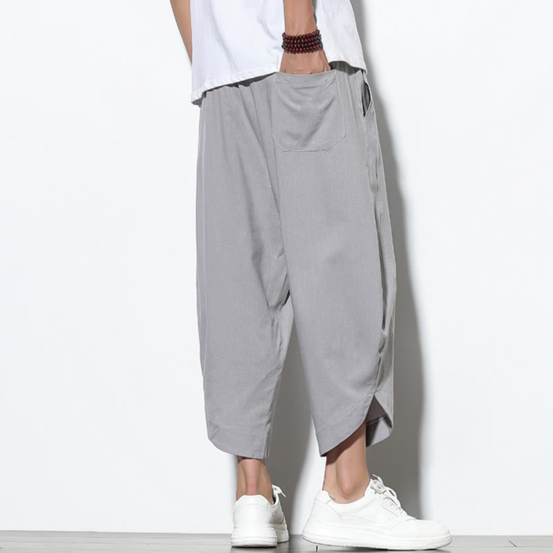Nimara Ritual Casual Summer Drawstring 7-8 Length Men's Harem Pants With Pockets