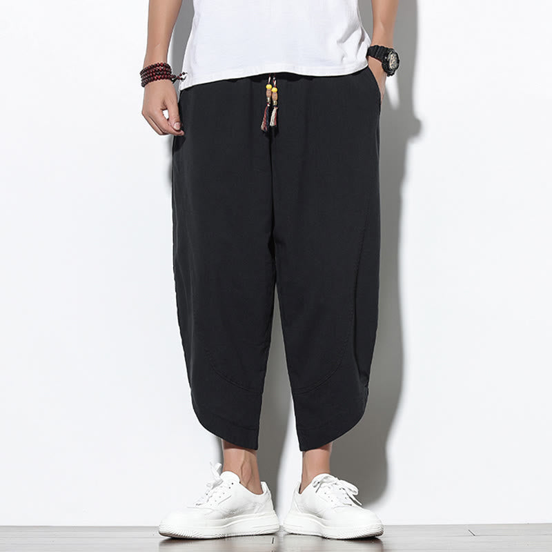 Nimara Ritual Casual Summer Drawstring 7-8 Length Men's Harem Pants With Pockets