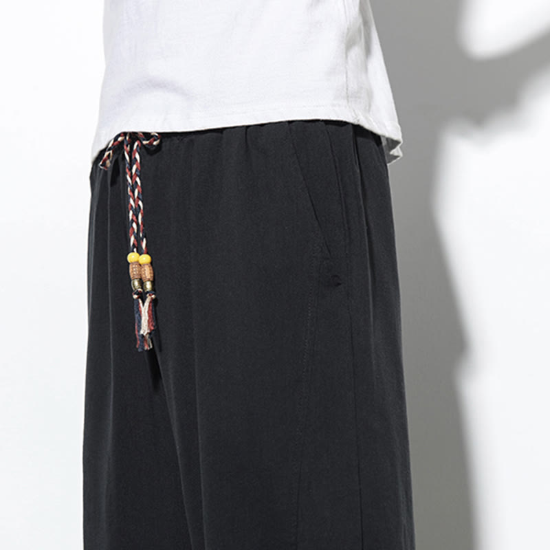 Nimara Ritual Casual Summer Drawstring 7-8 Length Men's Harem Pants With Pockets