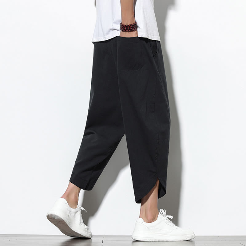Nimara Ritual Casual Summer Drawstring 7-8 Length Men's Harem Pants With Pockets
