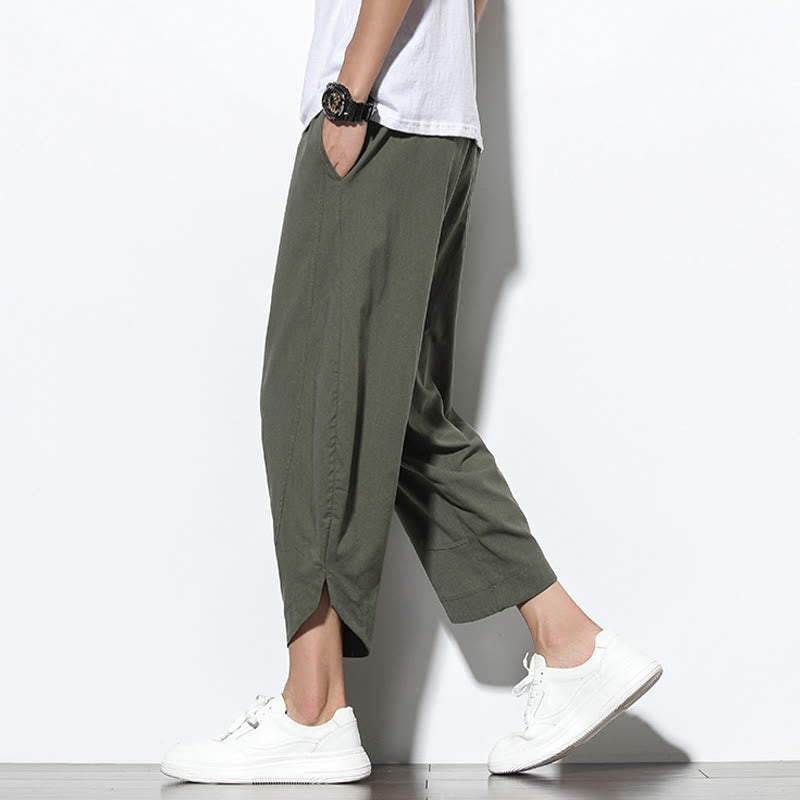 Nimara Ritual Casual Summer Drawstring 7-8 Length Men's Harem Pants With Pockets