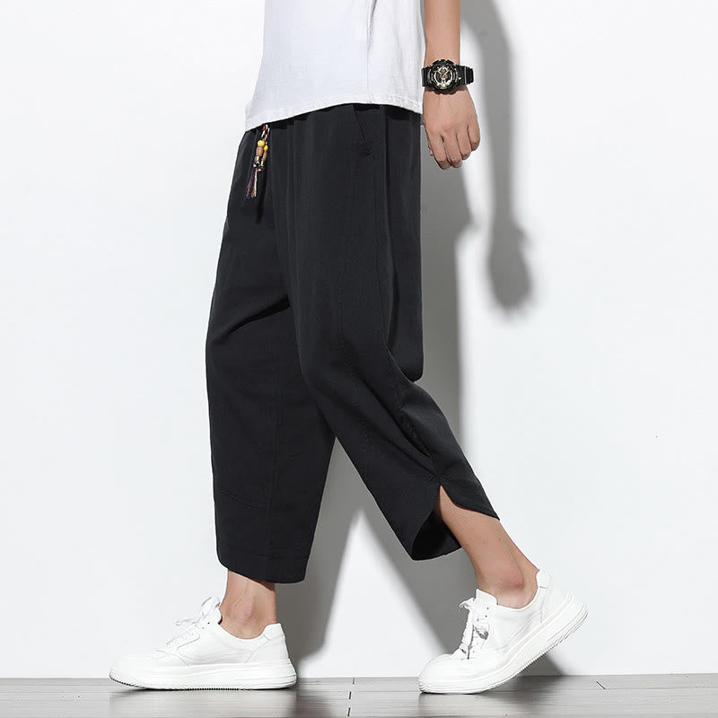 Nimara Ritual Casual Summer Drawstring 7-8 Length Men's Harem Pants With Pockets