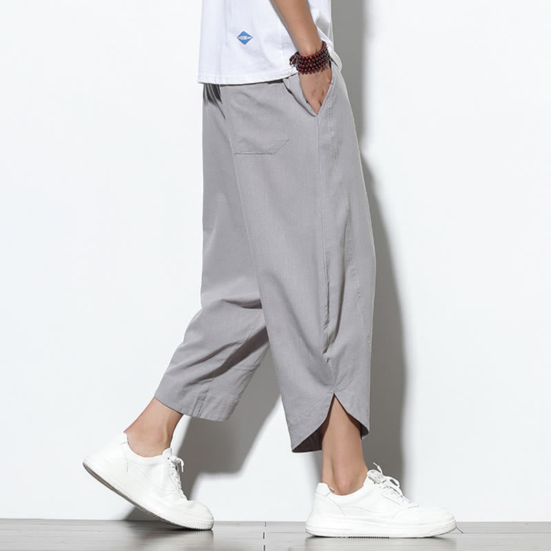 Nimara Ritual Casual Summer Drawstring 7-8 Length Men's Harem Pants With Pockets
