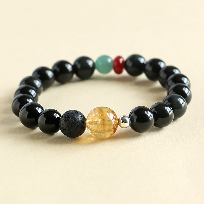Nimara Ritual Natural Black Obsidian Beads Strength Fulfillment Bracelet