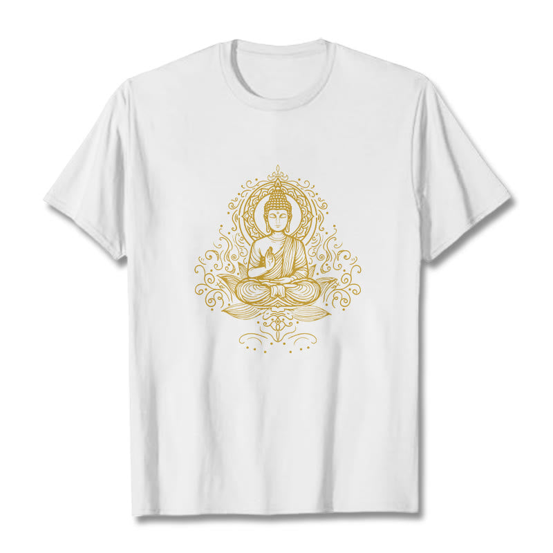 Nimara Ritual Lotus Flower Vines Meditation Buddha Tee T-shirt