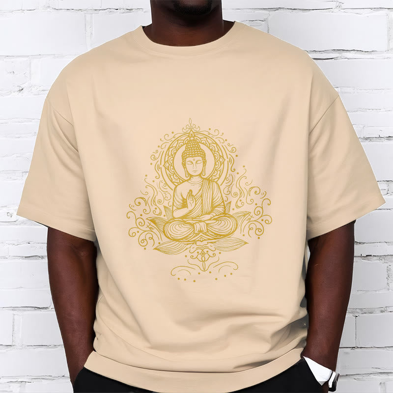Nimara Ritual Lotus Flower Vines Meditation Buddha Tee T-shirt