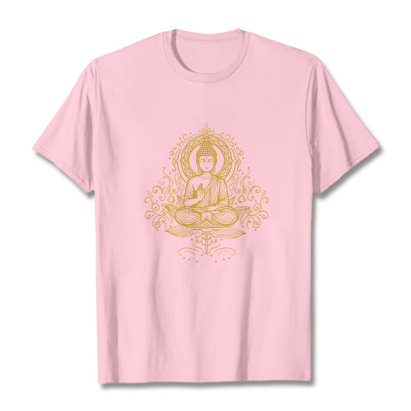 Nimara Ritual Lotus Flower Vines Meditation Buddha Tee T-shirt