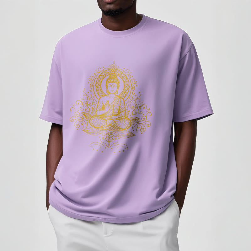 Nimara Ritual Lotus Flower Vines Meditation Buddha Tee T-shirt