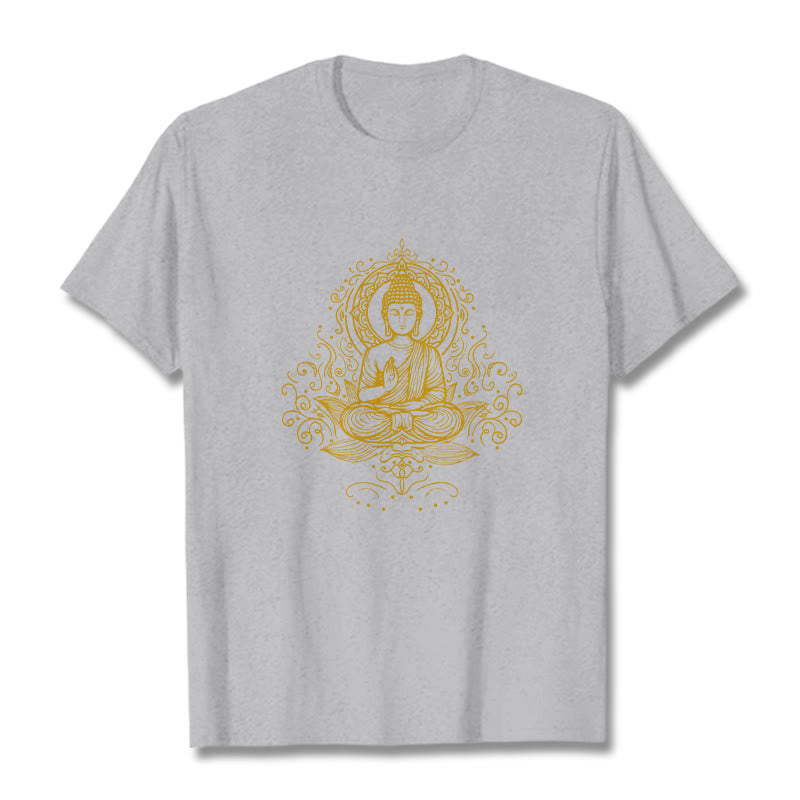 Nimara Ritual Lotus Flower Vines Meditation Buddha Tee T-shirt