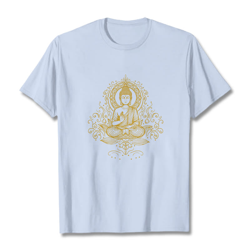 Nimara Ritual Lotus Flower Vines Meditation Buddha Tee T-shirt