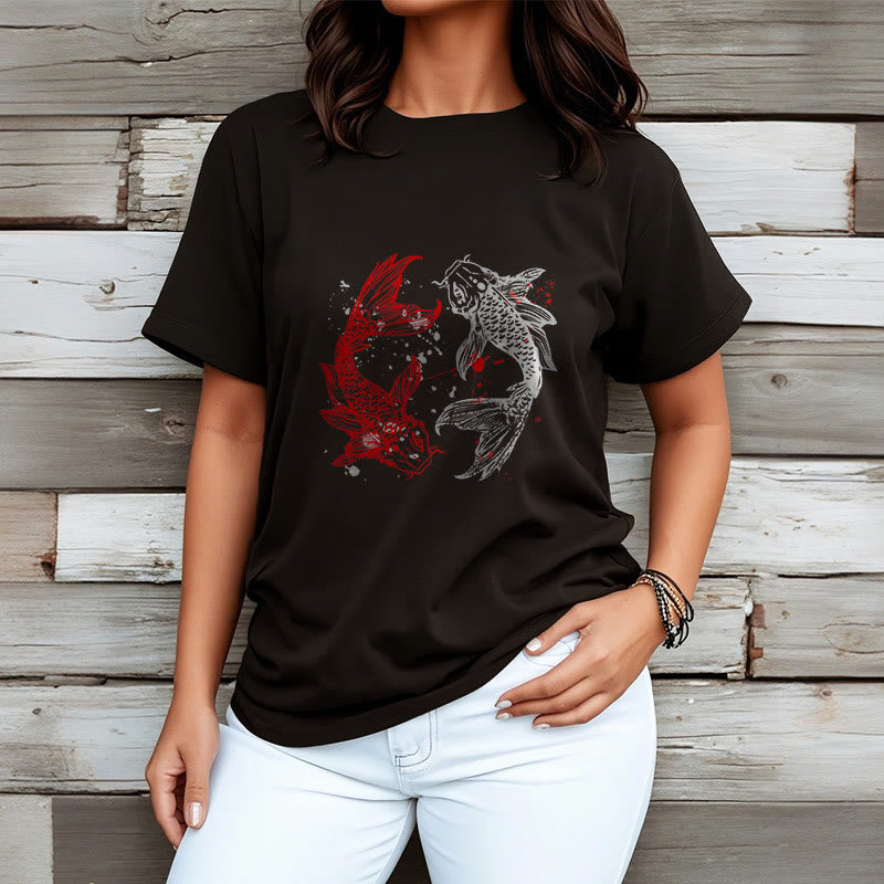 Nimara Ritual Red Black Koi Fish Tee T-shirt