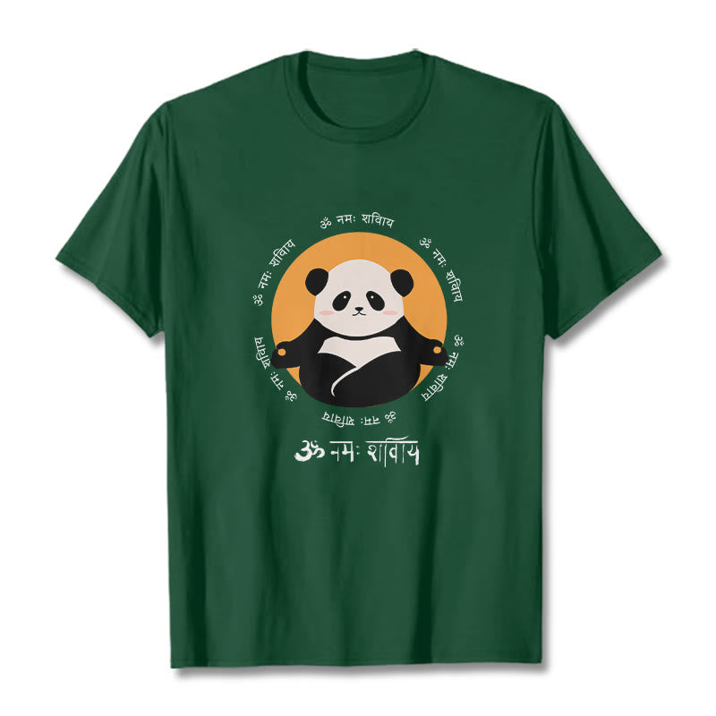 Nimara Ritual Panda Sanskrit Namah Shivaya Tee T-shirt