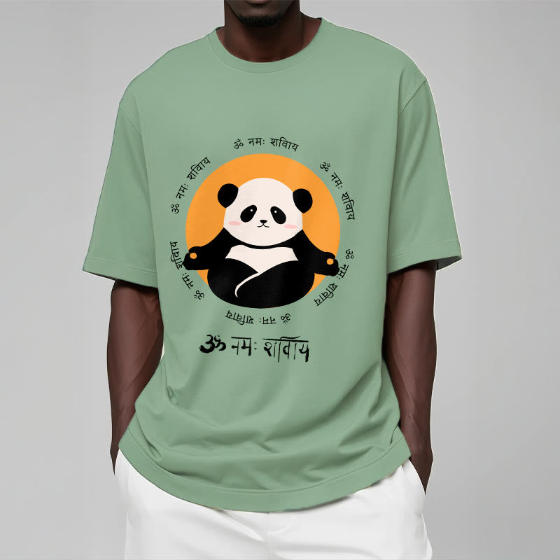 Nimara Ritual Panda Sanskrit Namah Shivaya Tee T-shirt