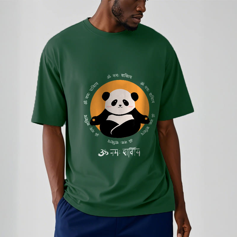 Nimara Ritual Panda Sanskrit Namah Shivaya Tee T-shirt