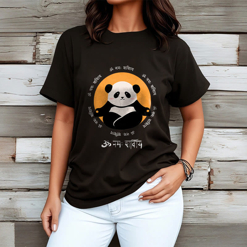 Nimara Ritual Panda Sanskrit Namah Shivaya Tee T-shirt