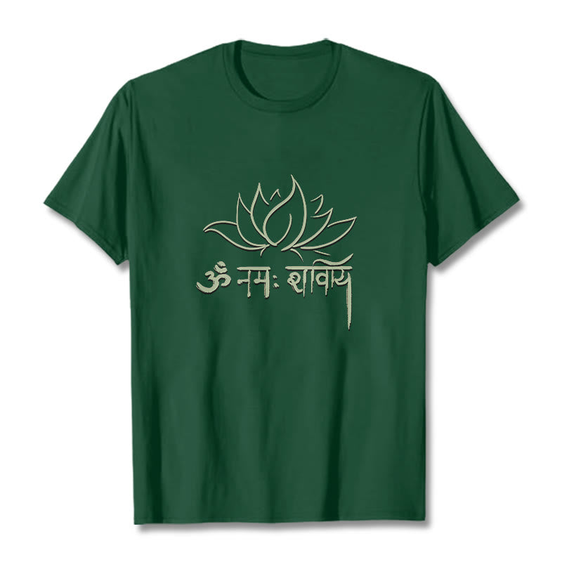 Nimara Ritual Lotus Sanskrit Namah Shivaya Tee T-shirt