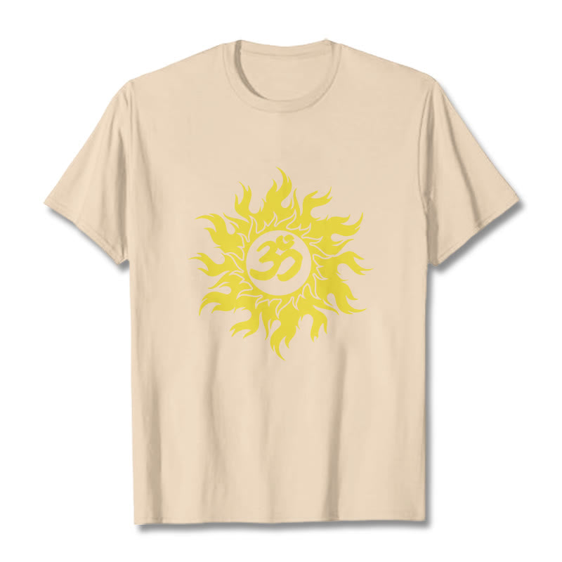 Nimara Ritual OM Mantra Sanskrit Gold Sun Tee T-shirt