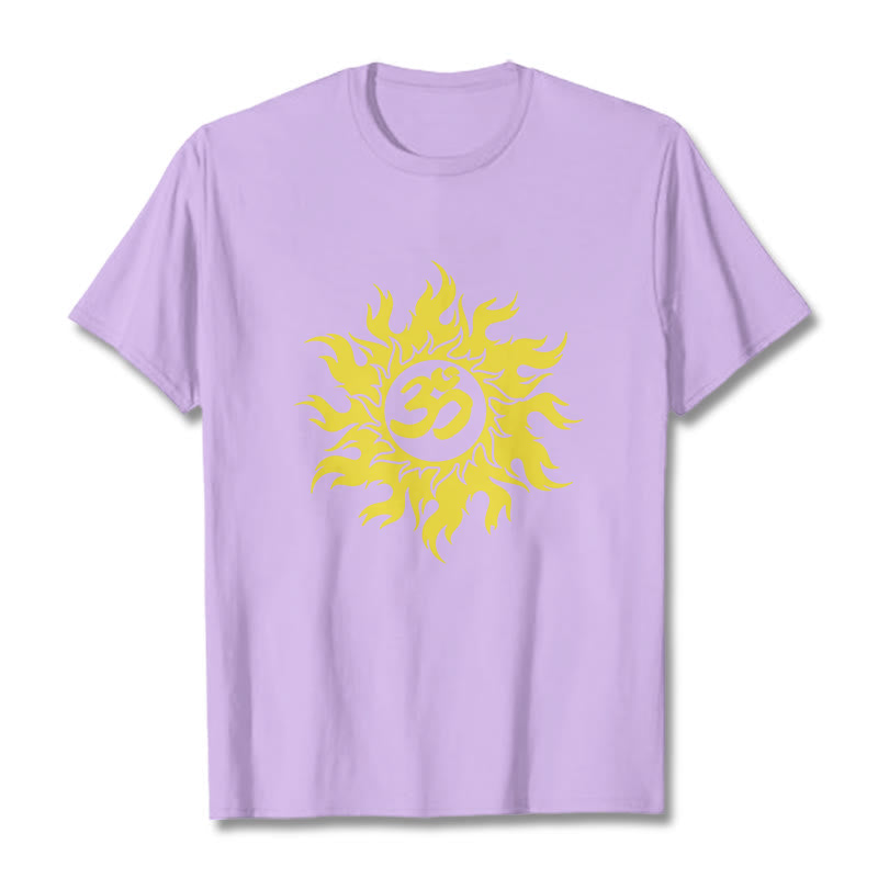 Nimara Ritual OM Mantra Sanskrit Gold Sun Tee T-shirt