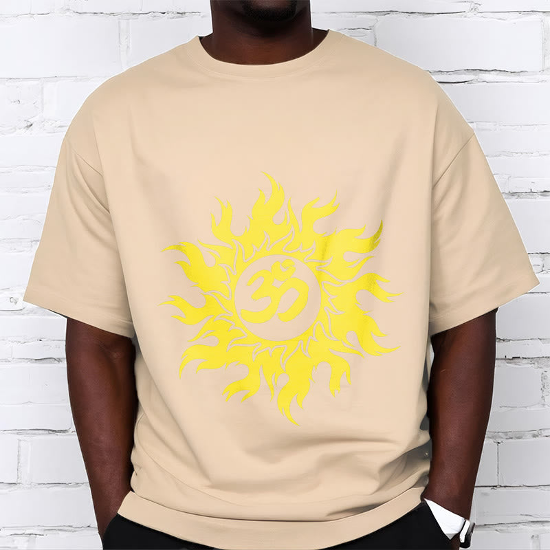 Nimara Ritual OM Mantra Sanskrit Gold Sun Tee T-shirt