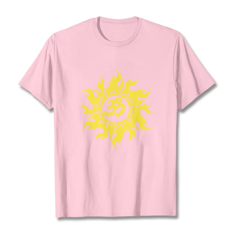 Nimara Ritual OM Mantra Sanskrit Gold Sun Tee T-shirt