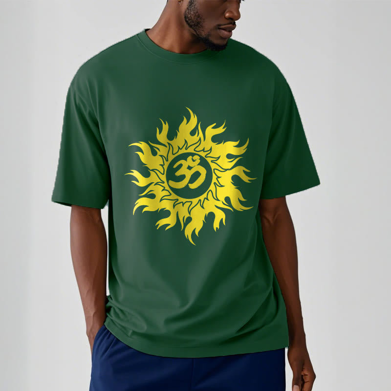 Nimara Ritual OM Mantra Sanskrit Gold Sun Tee T-shirt