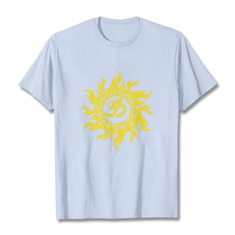 Nimara Ritual OM Mantra Sanskrit Gold Sun Tee T-shirt
