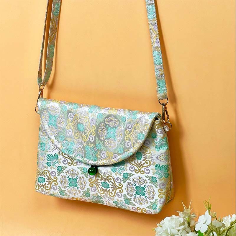 Nimara Ritual Retro Flowers Pattern Polyester Cotton Embroidery Crossbody Bag Hangbags